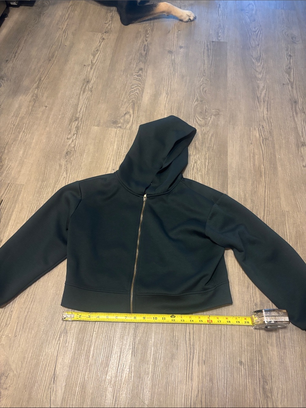 a new day Black Cropped Hooded Zip Bomber Jacket